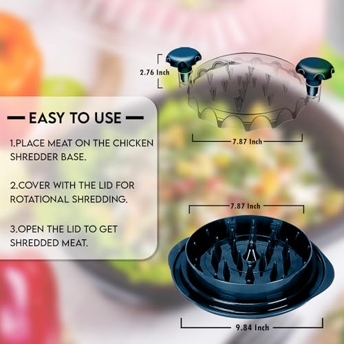 LCTROS Chicken Shredder Worthy for Shredder Meat–Visible Chicken Grinder with Non-Skid Base, Chicken Breast Shredder Tool with Handles Meat Shredder (Blue)