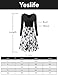 Yeslife Women's V-Neck Long Sleeve Pockets Floral Print Swing Casual Dress Floral-01 L