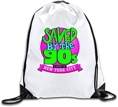 90s Party In New York 100% Polyester Fiber Drawstring Sports Bag One Size
