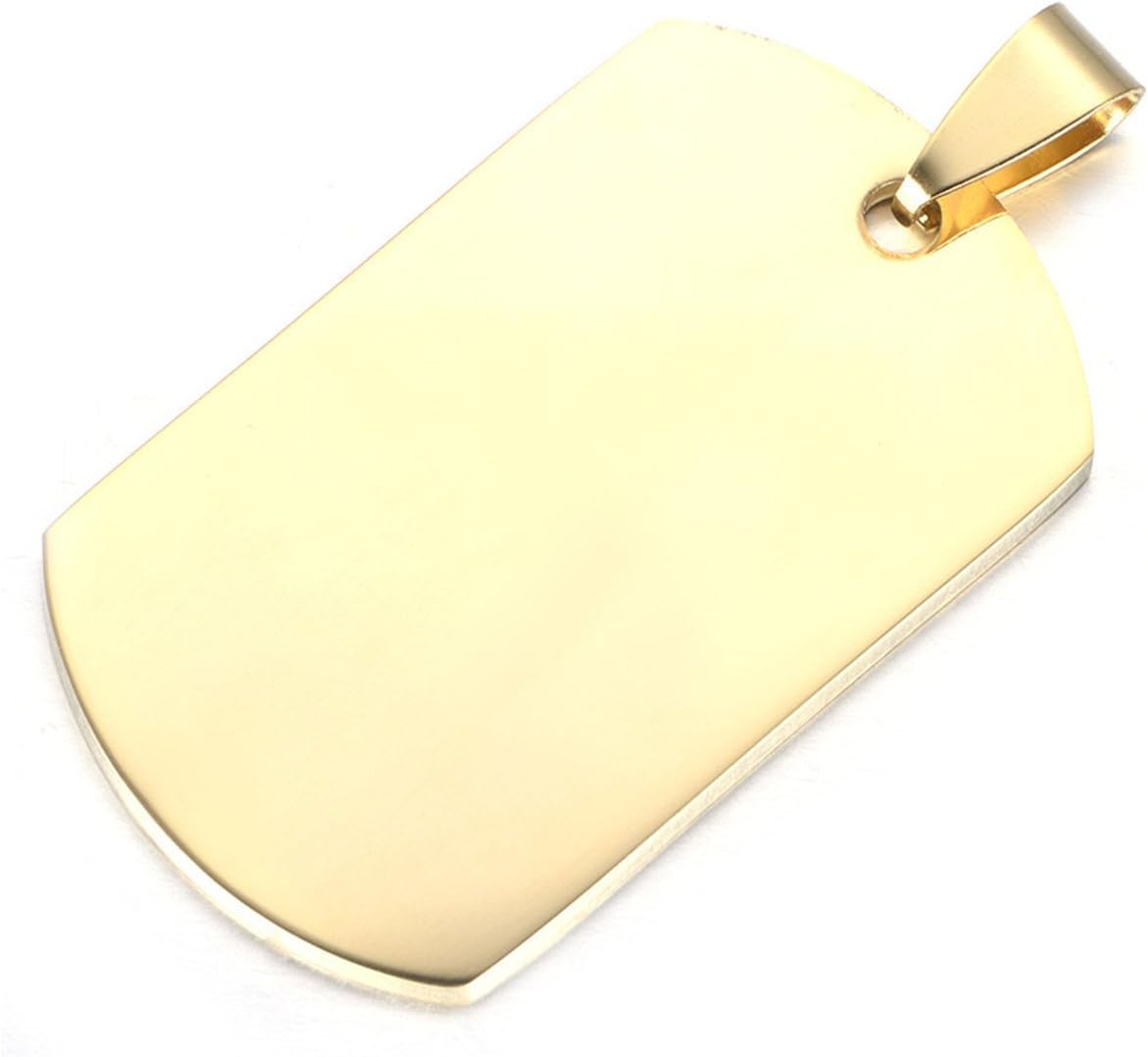 XIMAKA Free Engraving Personalized Custom Text Message Stainless Steel Dog Tag Pendant with 60CM Necklace