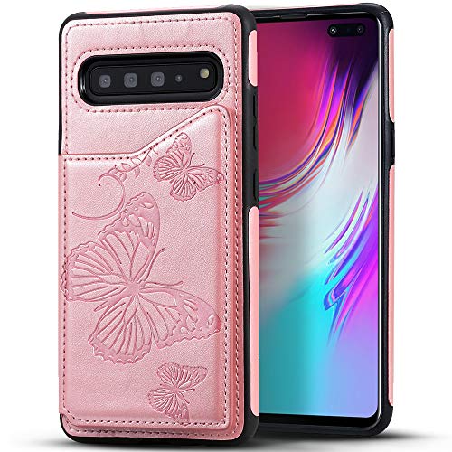 Amazon Samsung S10 Plus Leather Case Rose Gold Leather Wallet Case