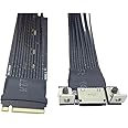 JMT M.2 NVMe M Key to Oculink 4i / SFF8611 Extension Cable PCIe4.0 X4 Gen3 4 Compatible with T10 / SAS-4 SFF-8612 (15cm)