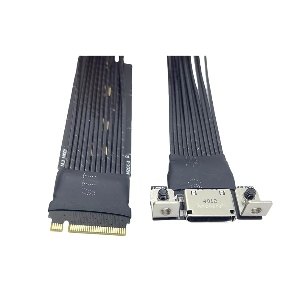 Photo 1 of JMT M.2 NVMe M Key to Oculink 4i / SFF8611 Extension Cable PCIe4.0 X4 Gen3 4 Compatible with T10 / SAS-4 SFF-8612 (15cm)