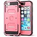 iPhone 5C Case, i-Blason Armorbox for Apple iPhone 5C Dual Layer Hybrid Full-body Protective Case with Front Cover and Built-in Screen Protector and Impact Resistant Bumpers for iPhone 5C (Apple Pink)