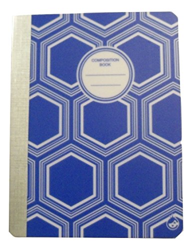 Carolina Pad Studio C College Ruled Poly Cover Composition Book ~ Pattern Play (Blue with White Hexagon; 7.5