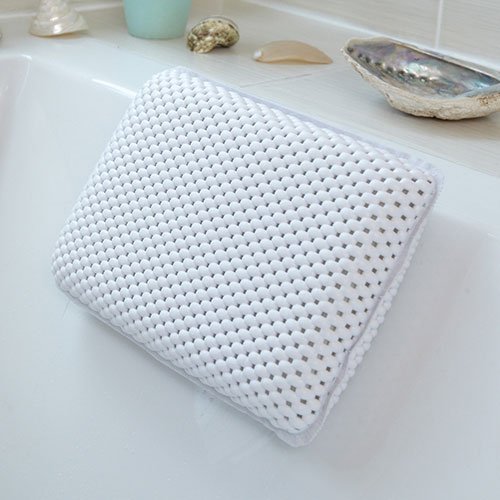 Comfort White Waterproof Bath Pillow - Relax and Unwind! Bath neck support pillow