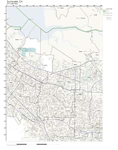 Amazon.com: ZIP Code Wall Map of Sunnyvale, CA ZIP Code Map Laminated