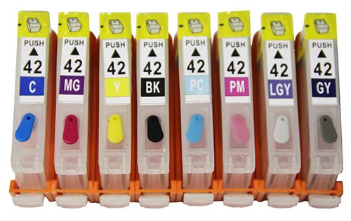 Pixma Pro 100 CLI-42 Refillable Carts with Resettable Chips