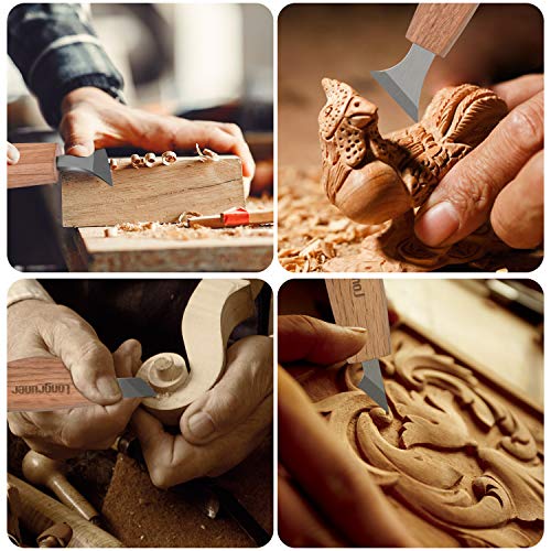 Longruner Wood Carving Tools, 7-in-1 Geometric Woodcarving Knives Set for Wood Working, Spoon Carving LP36