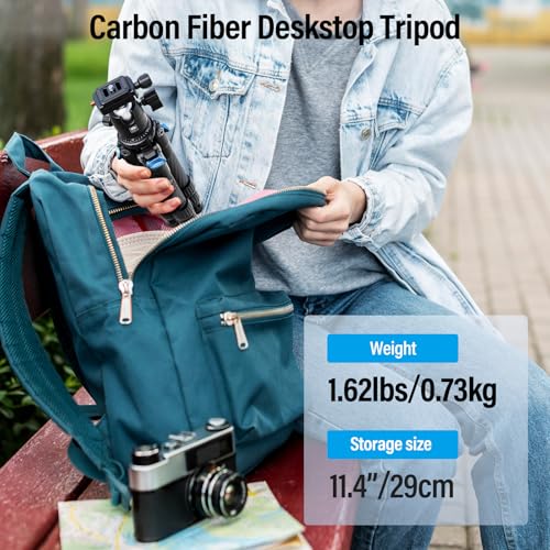 SIRUI AM-223 Mini Tripod Portable Compact Carbon Fiber Travel tripod Desktop Tripod with 360 Degree B-00K Ball Head and Arca Swiss Quick Release Plate, Loads up 15KG