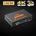 Huaka HDMI Splitter 4K, HDMI Powered Splitter 1 in 4 out 4K X 2K 3D 1080P Signal Distributor with Metal Box US Adapter Included For HDTV PC PS4 Xbox Blue-ray etc [1 input to 4 output 2018 Version]