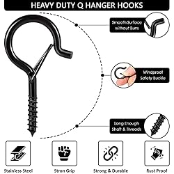 Etoolia 24 Pcs Q Hooks for Outdoor String