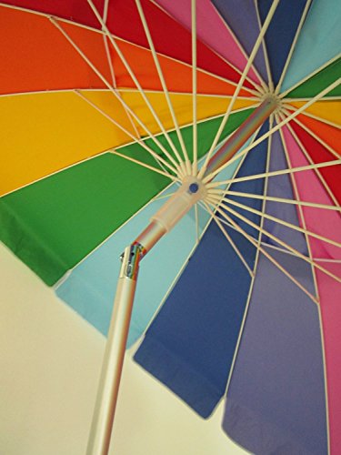 Beach Umbrella Rainbow Color with Carry Bag - 8 Foot