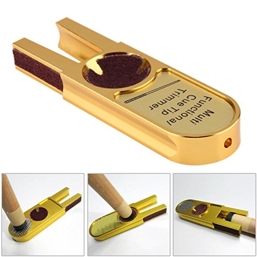Alloet Muti-functional U-shape Billiards Pool Cue Tip Trimmers Tapper, Dime Shaper, Nickel Shaper Tool