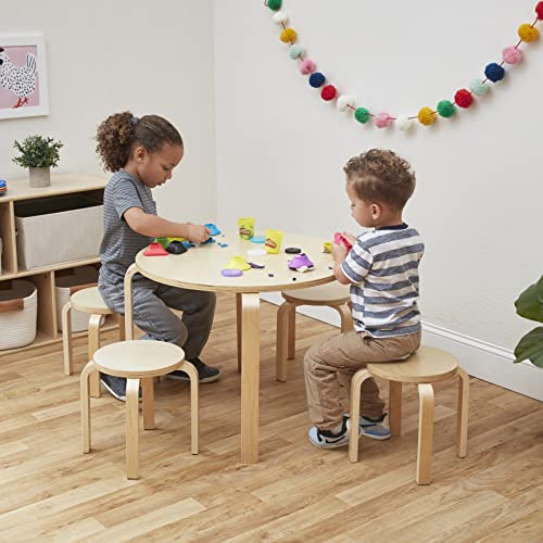 ECR4Kids Bentwood Stackable Stools, Classroom Furniture, Natural, 6