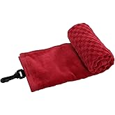 GOLTERS Cotton Golf Towel with Clip - Tri-fold Golf Towel for Men & Women, Checkered Pattern Design (Red)
