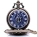 Vintage Antique Cosplay The Elder Scrolls V Skyrim Mens Womens Quartz Pocket Watch Analog Pendant Necklace Chain Xmas Gifts (Bronze)