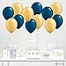 Andaz Press 11-inch Latex Balloon Duo Party Kit with Gold Cards & Gifts Sign, Navy Blue and Gold, 12-pk, Nautical Birthday Decorations