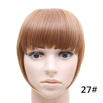 Amazon Com 5 Pieces Let Short Front Neat Bangs Clip In Bang