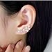 Chicinside Sweep up CZ Crystal Ear Wrap Pin Ear Cuffs Climbers Hook Earrings (silver-plated-base)