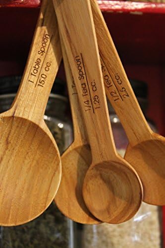 Handmade Teak Set of 4 Measuring Spoons