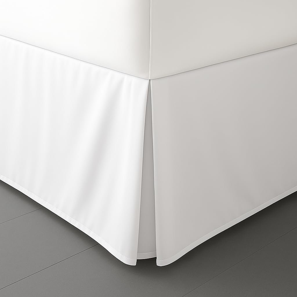 Photo 1 of LUX Décor Full Bed Skirt 14 Inch Drop - Brushed Microfiber Pleated Bed Skirt - Easy Fit, Wrinkle & Fade Resistant (Full, White)