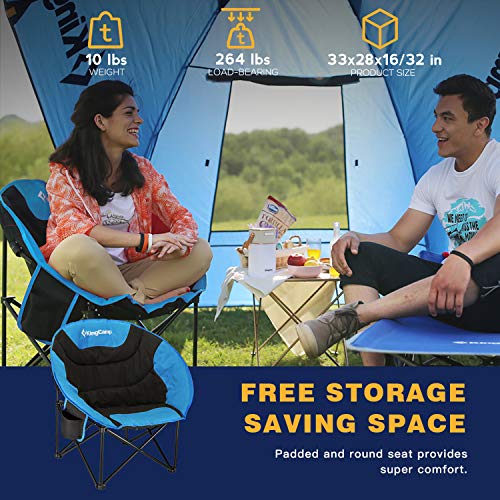 KingCamp Camping Chair Moon Round Saucer Chair Folding Padded Portable