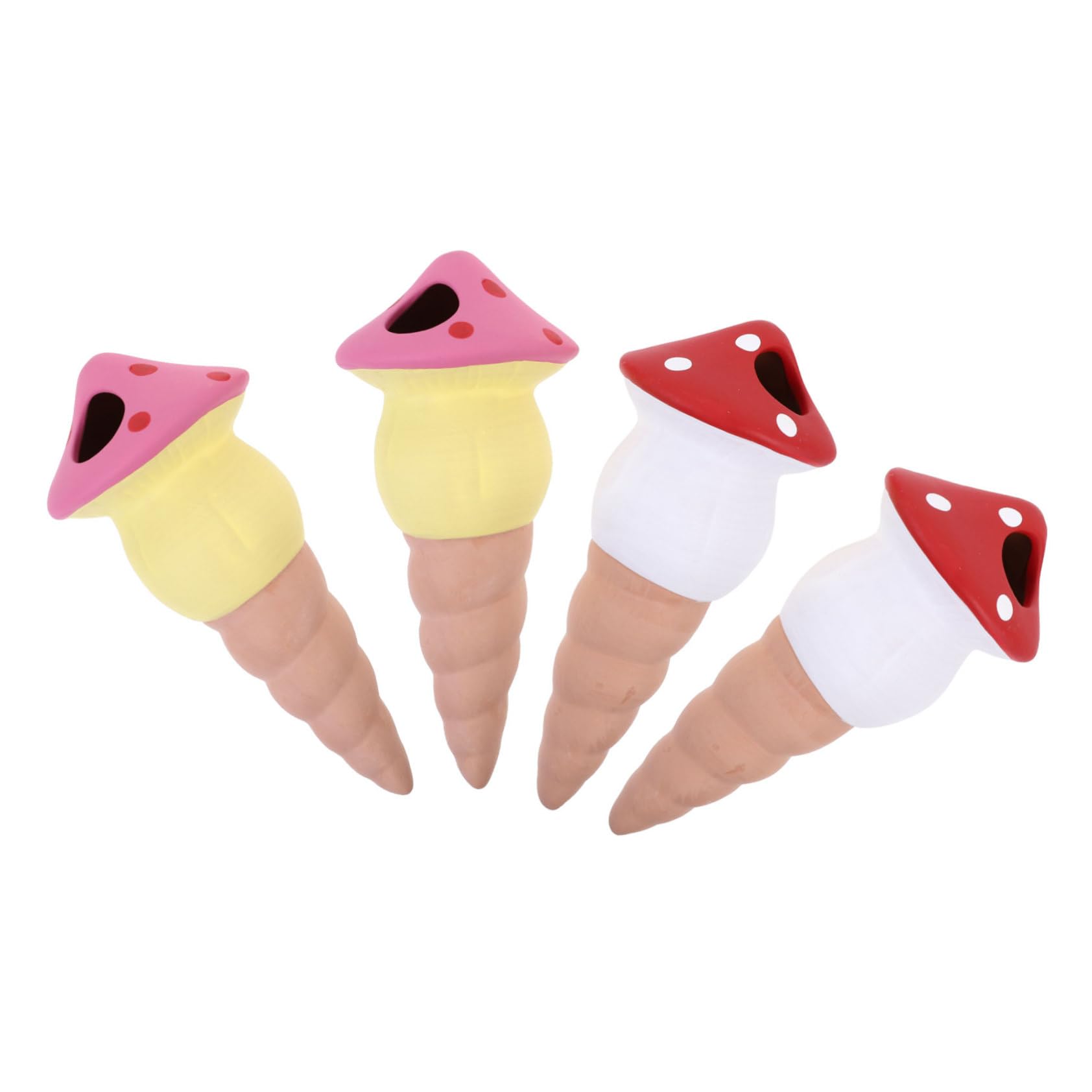 Healeved 4pcs Plant Watering Globes Ceramic Watering Globes Mushroom House Plants Automatic Plant Waterer Indoor Watering Tools for Plants Watering Stake