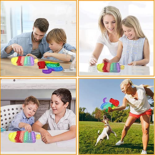 Push and Pop Bubble Fidget Sensory Toy, Rainbow 2PCS Push Bubbles Pop Toys, Silicone ToyAutism Special Needs Stress Reliever, Squeeze Sensory Tools to Relieve Emotional Stress for Kids Adults