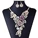 Women's Crystal Necklace Earrings Set, Mosunx Wedding sets Bohemian Jewelry set (Gold D)
