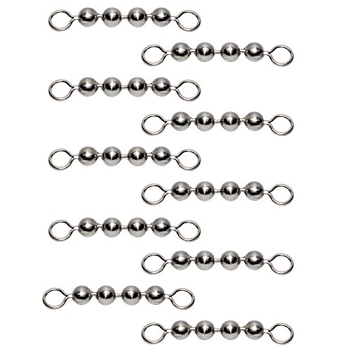 Ball Chain Number 10 Fishing Swivel Stainless Steel - 4 Ball Length - 10 Pieces