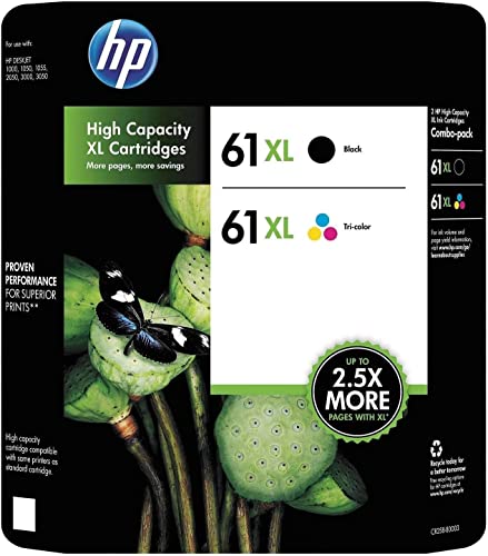 61XL High Yield Black and High Yield Tri-Color Inkjet Print Cartridges Kit
