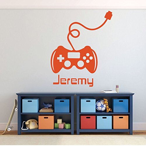 Gamer Wall Decal - Game Controller Sticker - Personalized Vinyl Decoration for Boy's Bedroom, Playroom or Game Room