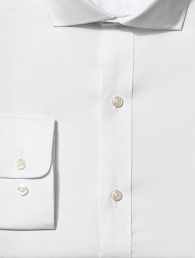  Brand - Buttoned Down Men's Classic Fit Cutaway-Collar Solid Pinpoint Dress Shirt, Supima Cotton Non-Iron: Clothing