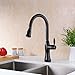 GICASA Solid Brass High Arch Oil Rubbed Bronze Single Handle Kitchen Faucets, Commercial Style Pull Down Kitchen Sink Faucet with Pause Control Handheld Pull Out Spout Sprayer