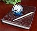 The Paragon Handmade Flower Paperweight Glass Office Decor, Flower Themed Collectible, 2½ (Purple)