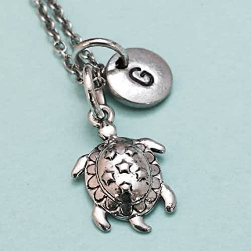 Turtle necklace, turtle charm, animal necklace