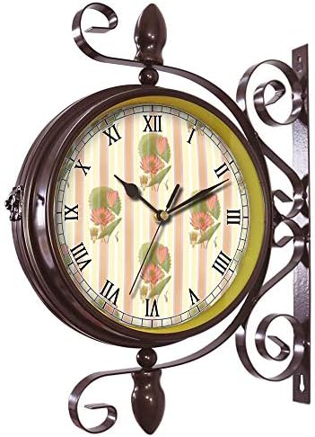 Wrought Iron Antique-Round clock Wall Retro Station Chandelier Double Sided Wall Clock -360 Degree Quiet Grand Central Station Wall Clock451.Lotus Flower, Waterlily, Wallpaper, Wall, Covering