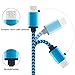 BestElec Phone Charger Cable - 5Pack Extra Long Fast Charging Syncing Cords Blue&Black