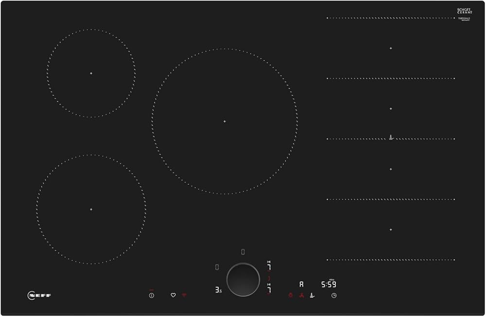 Neff T68FUV4L0 N 90 Built-in Induction Hob 80 cm Black with Flex Zone