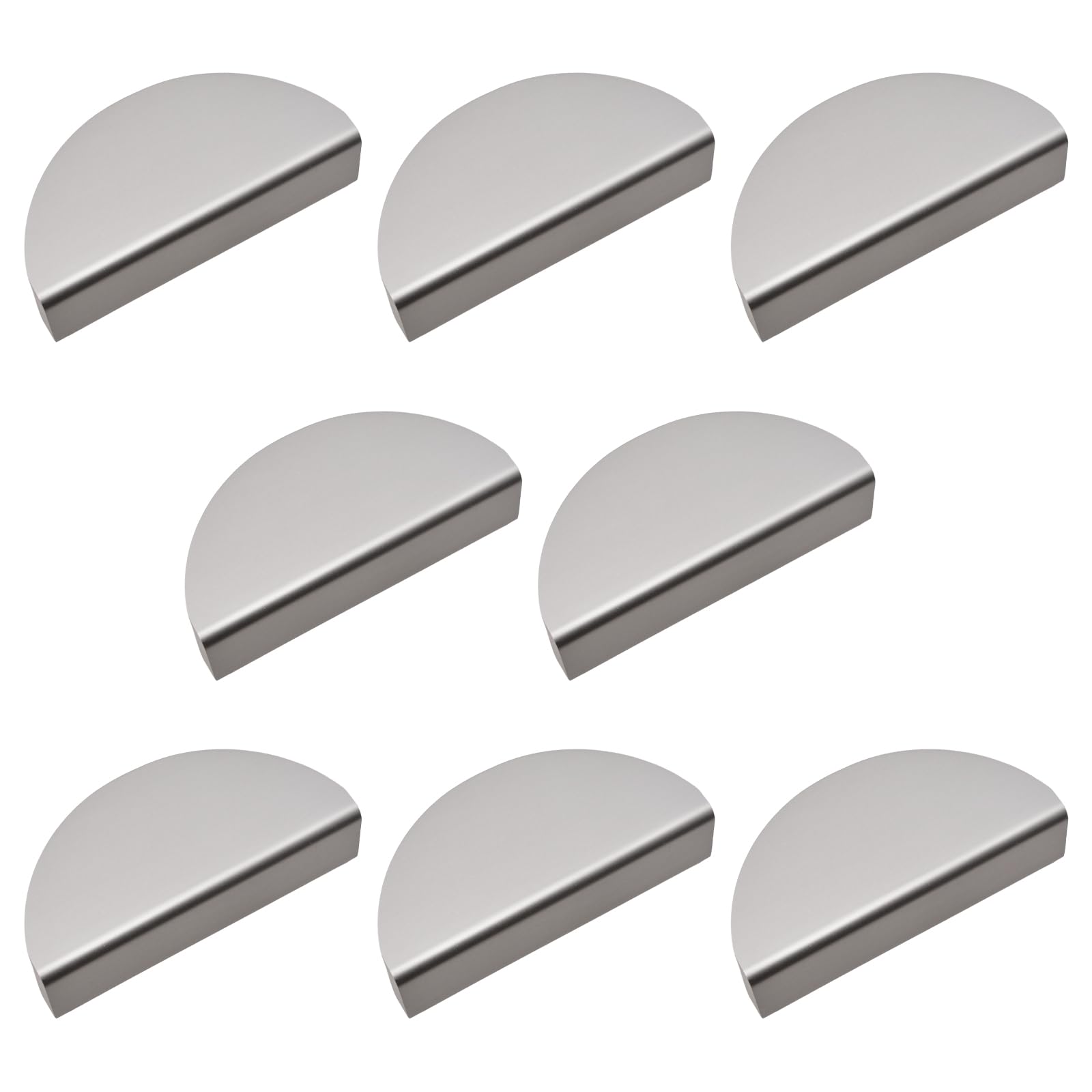 INCREWAY 8PCS Half Moon Drawer Pulls Aluminum Alloy Cabinet Pulls Semicircle Knobs Decorative Door Knobs (Silver Brown)
