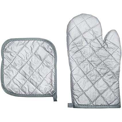 Okayji Cotton Heat Proof Microwave Oven Gloves & Heating Pad Combo (Randmom Colour and Design)