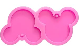 Guratapa Shiny Glossy Cute Mouse Head Shape Silicone Molds for DIY Craft Keychain Polymer Clay Mold Epoxy Pendant Resin Crafting Making Cake Decoration Fondant Mould