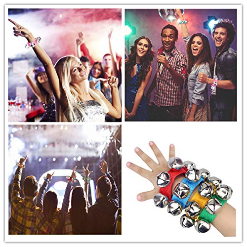 FST 12 Pack Wrist Bell Sand Hammers Set,8 PCS Jingle Bells with 4 PCS Maracas Rattle Shakers Musical Educational Toys for Kids Adults