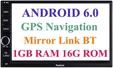 Panlelo Android 6.0 Double DIN Car Stereo Car GPS Navigation 7 inch Car Radio Head Units Touch Screen BT WIFI Mirror Link SWC Quad Core 1GB RAM 16GB ROM AM/FM/RDS