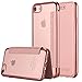 iPhone 8 Case,iPhone 7 Case, LONTECT Slim PU Leather Folio Flip Case with Card Slot & Clear Soft TPU Back Cover for Apple iPhone 8/iPhone 7 - Rose Gold