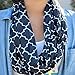 Pop Fashion Quatrefoil Pattern Infinity Scarf for Women - Lightweight, Comfortable Travel Scarf with Hidden Zipper Pocket to Store Phone, Keys, and Wallet - Fashion Scarf for All Seasons (Black)