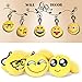 Emoji Keychains Plush Mini Pillow for Home Decoration/Kids Birthday Party Supplies Favor/Novel Toy/Party Bag Filler/Camp Prize Classroom Carnivals Reward for Girls and Boys, 20 Pack