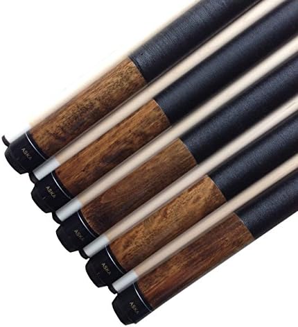 ASKA Set of 5 BROWN Brand New LEC Billiard Pool Cues, 58" Hard Rock Canadian Maple, 13mm Hard Le Pro Tip, 19oz. Perfect Quality. Improve Your Game Room