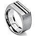 Men's Bold Titanium Pinky Ring Bands with Resin Inlay, Brushed Finish Comfort Fit 10mm Wide